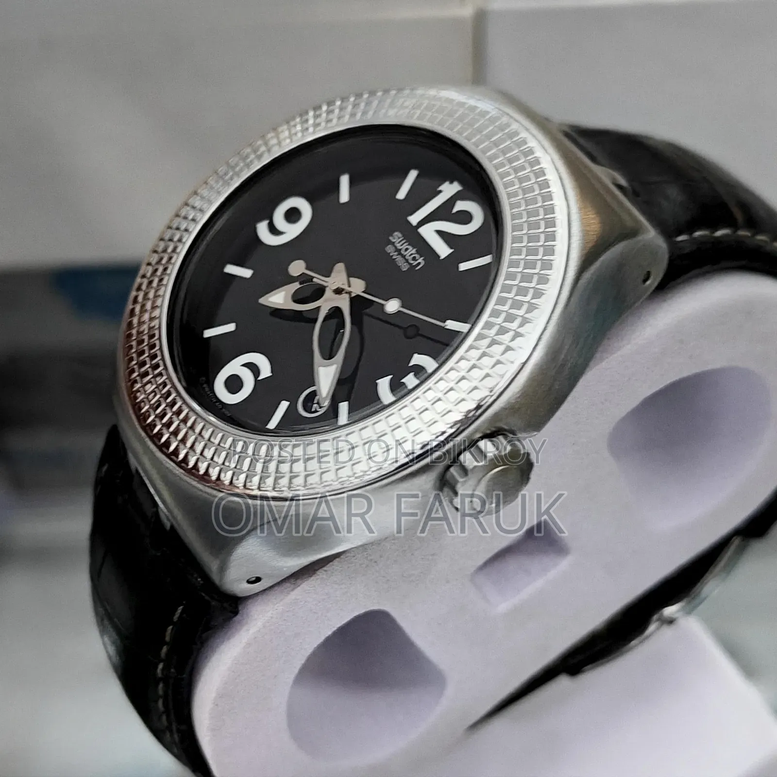 Swatch IRONY Big Swiss Quartz Watch - Luminous Genuine Leather 44MM