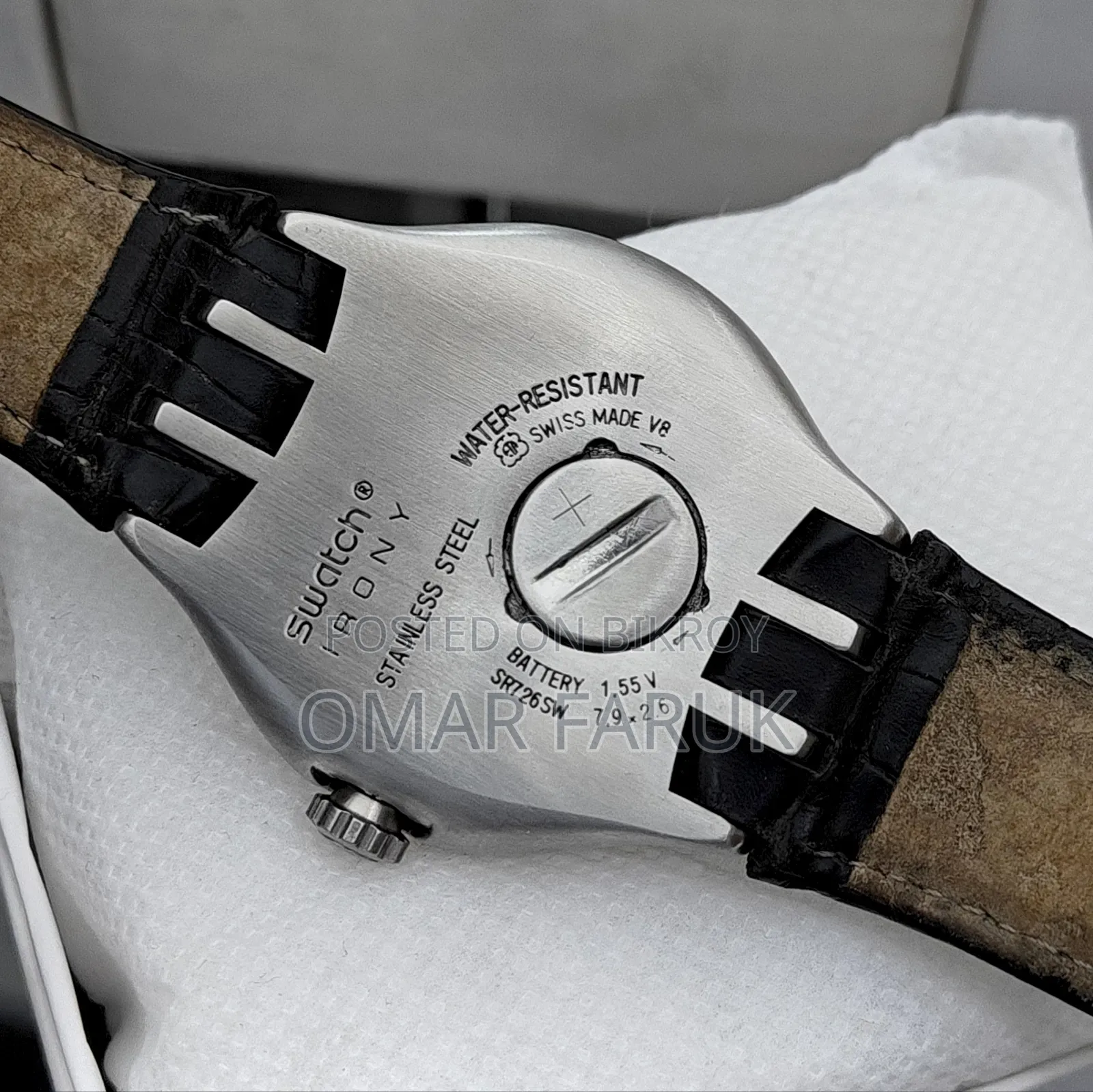 Swatch IRONY Big Swiss Quartz Watch - Luminous Genuine Leather 44MM