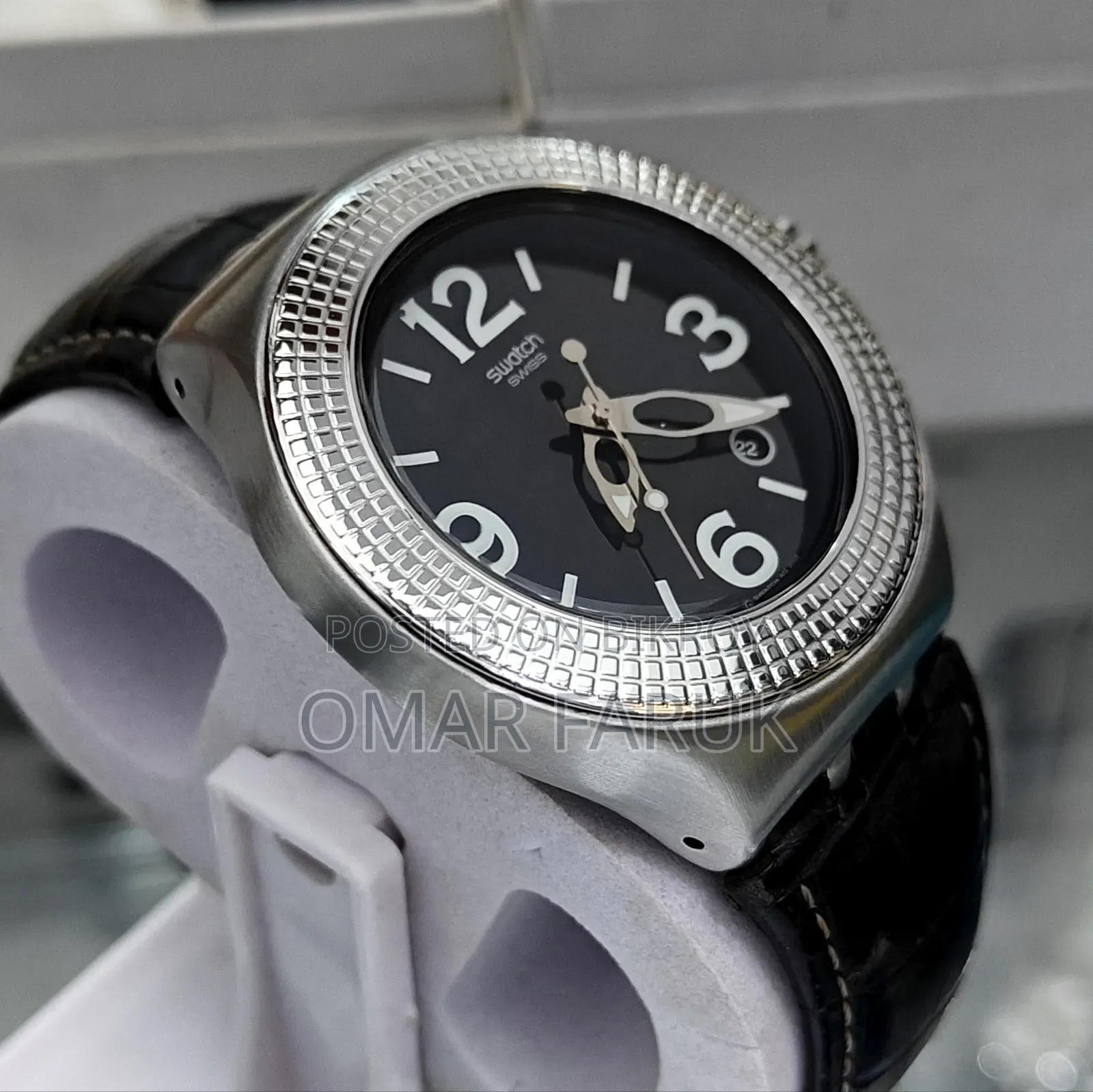 Swatch IRONY Big Swiss Quartz Watch - Luminous Genuine Leather 44MM