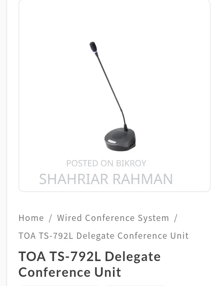 New TOA TS-792L-AS Delegate Conference Microphone (3 Piece)