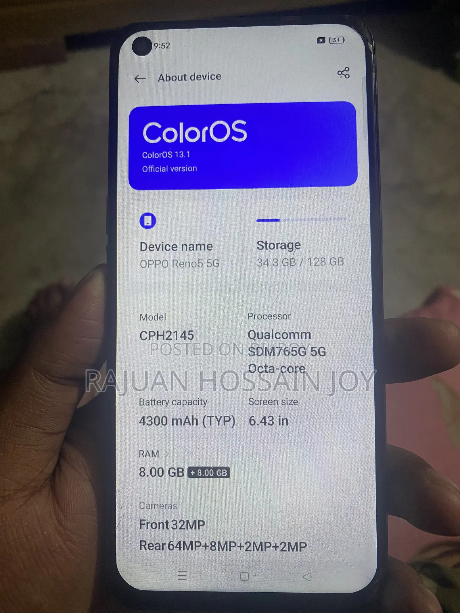 Oppo Reno 5 128 GB Pink