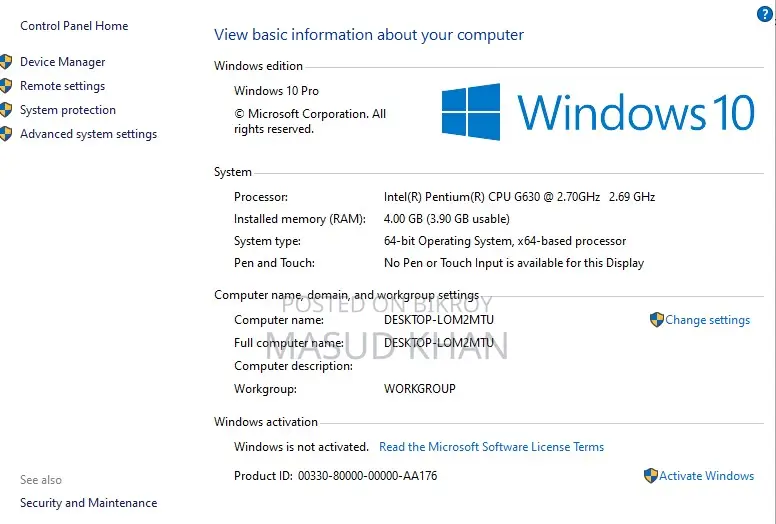 Desktop Computer 4GB Intel Celeron HDD 1TB