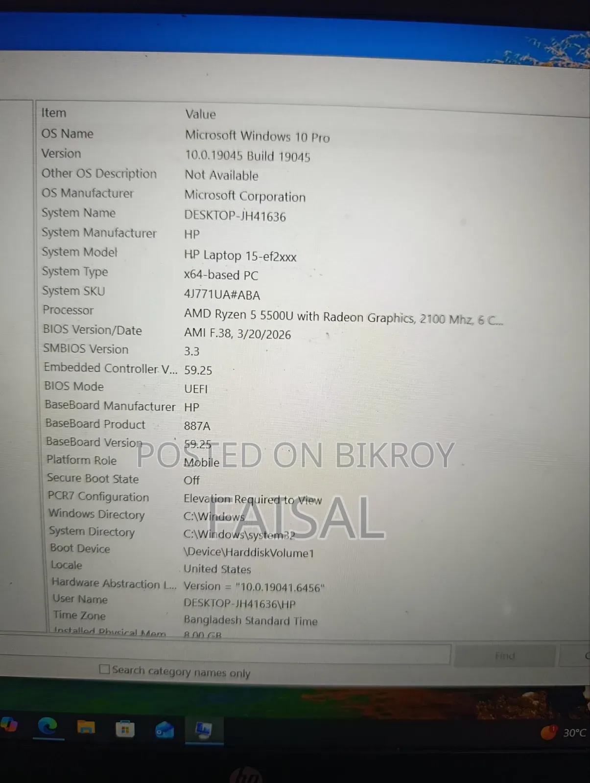 Laptop HP 15 8GB AMD Ryzen SSD 256GB