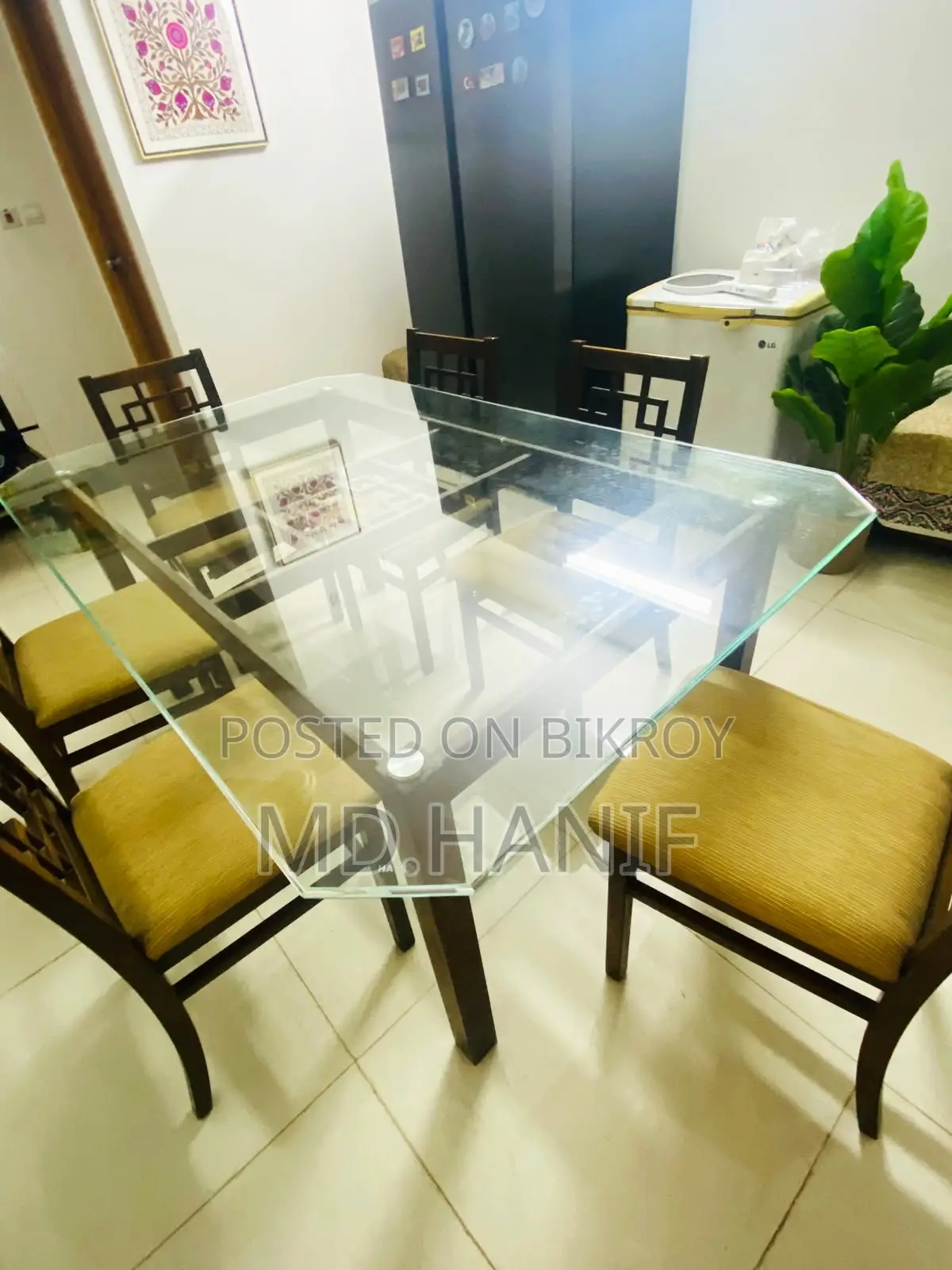 HATIL's Dining Table With 6 Chairs (Brown Color)