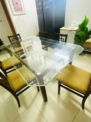 HATIL's Dining Table With 6 Chairs (Brown Color)