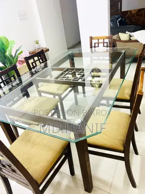 HATIL's Dining Table With 6 Chairs (Brown Color)