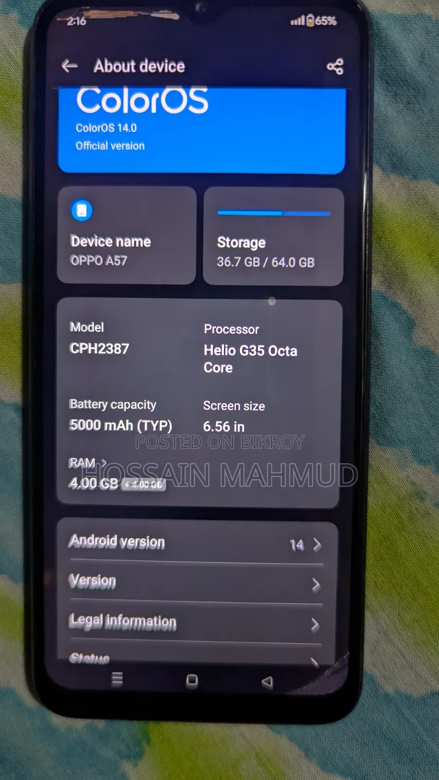 Oppo A57 4G 64 GB Black