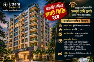 ৩ বেডরুমের অ্যাপার্টমেন্ট উত্তরা ১৮ রাজউক, উত্তরায় বিক্রয়ের জন্য