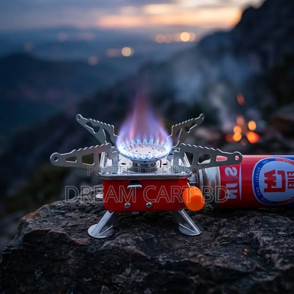 Portable Mini Camping Gas Stove & Butane Cylinder Combo