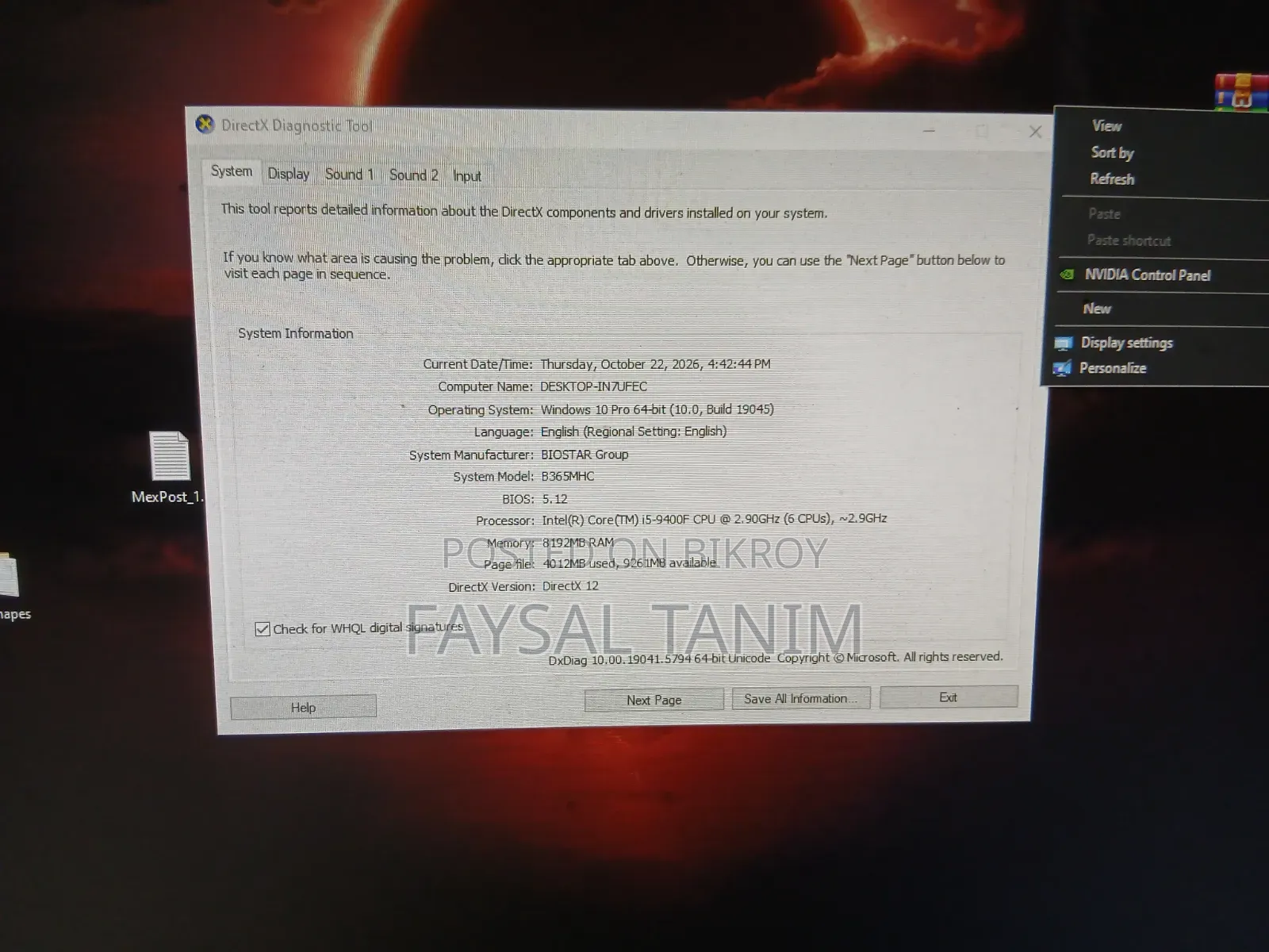 Desktop Computer 8GB Intel Core i5 HDD+SSD 1T