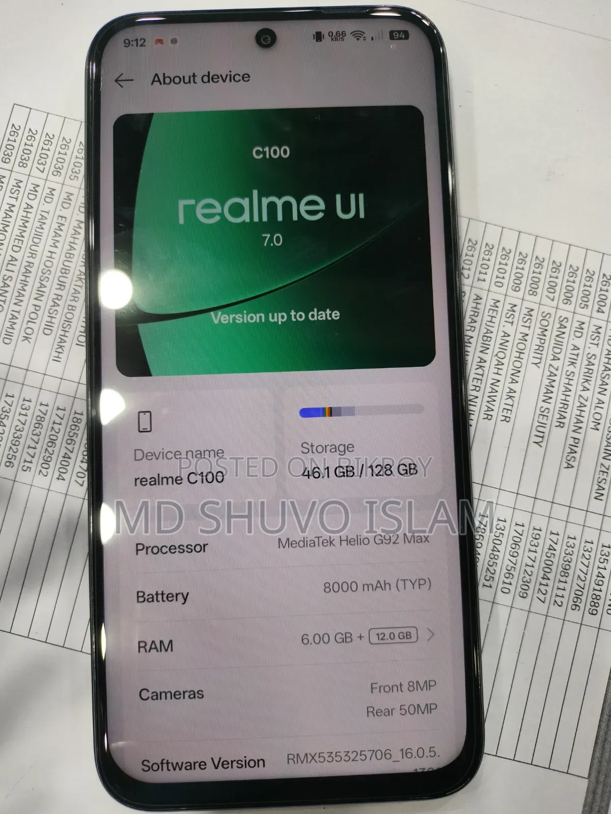New Realme C100 128 GB Black