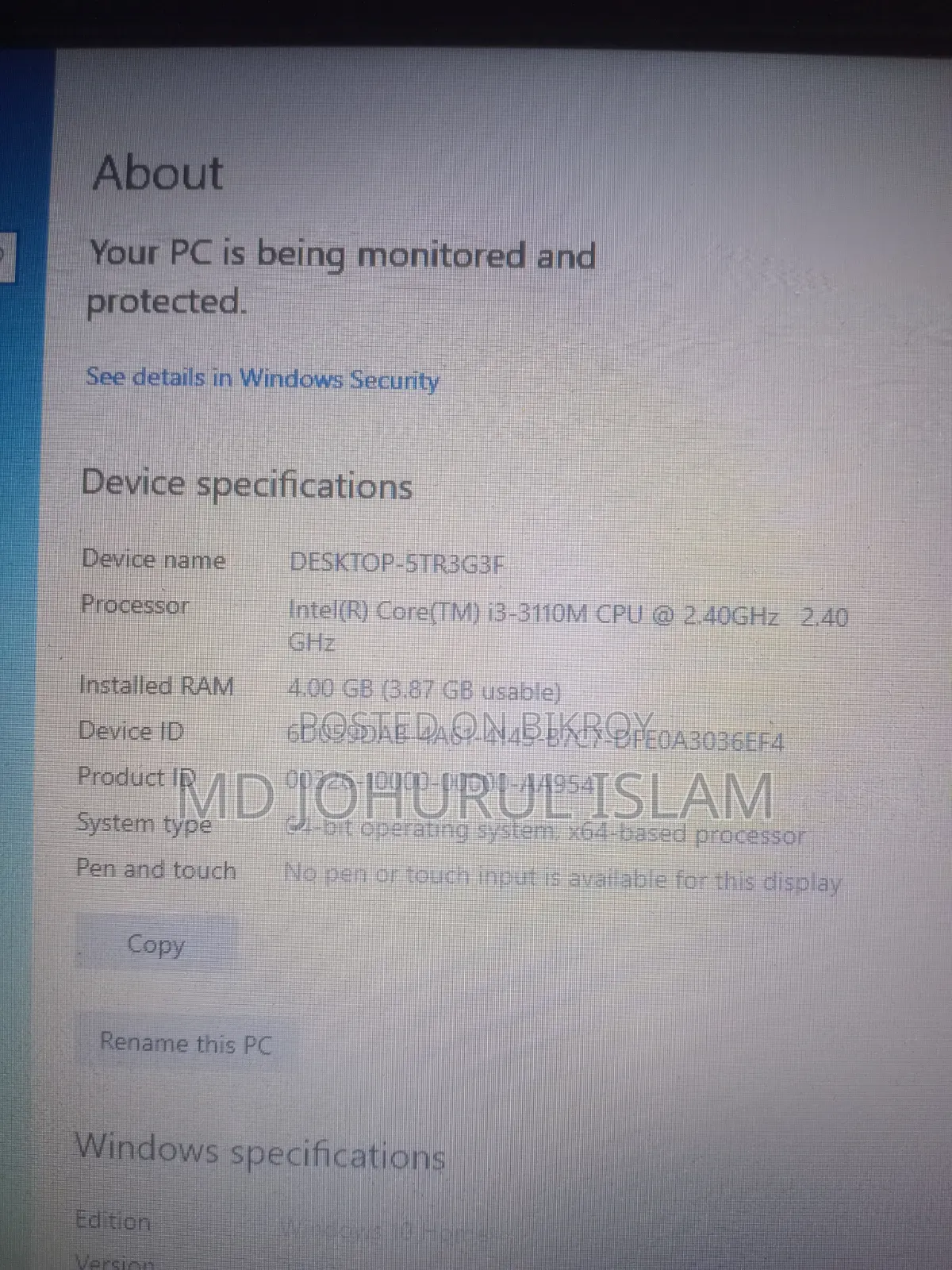 Laptop Lenovo IdeaPad 320 4GB Intel Core i3 HDD 500GB