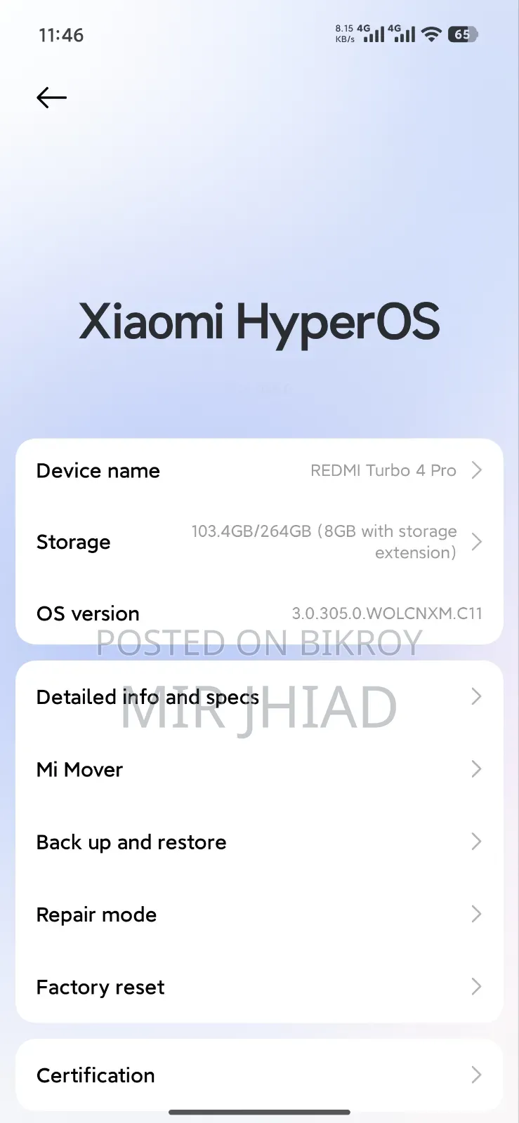 Xiaomi Redmi Turbo 4 Pro 256 GB Silver