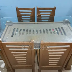 Brand New Premium Canadian Wood Dining Table(Glass Top), With 6 Chairs