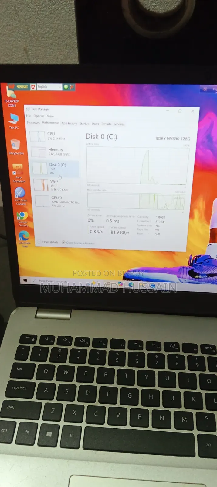 Laptop Dell Inspiron 15 3505 4GB AMD Ryzen 3 SSD 128GB