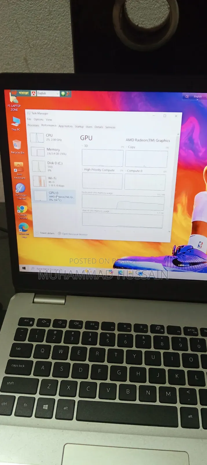 Laptop Dell Inspiron 15 3505 4GB AMD Ryzen 3 SSD 128GB