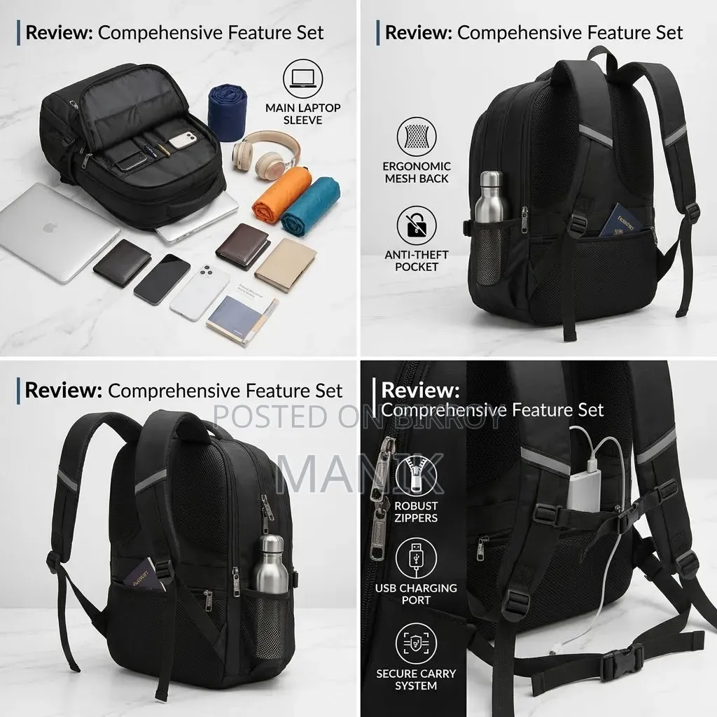 Waterproof Nylon Adventure Backpack for Travel & Office