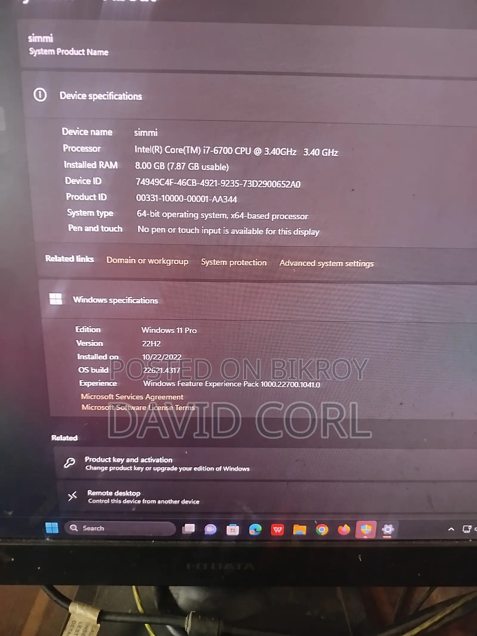 Desktop Computer 3XS Custom Evolve 1851 8GB Intel Core i7 SSD 500GB