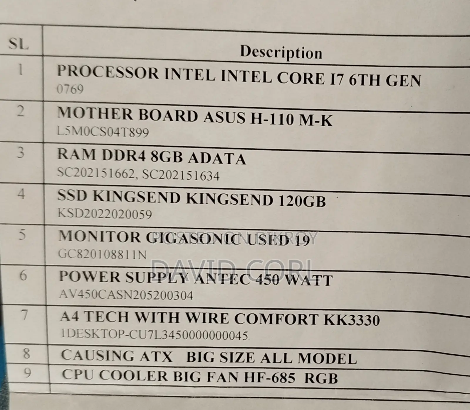 Desktop Computer 3XS Custom Evolve 1851 8GB Intel Core i7 SSD 500GB