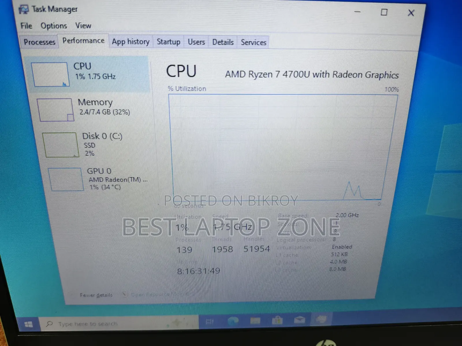 Laptop HP ProBook 445 G7 8GB AMD Ryzen 7 SSD 256GB