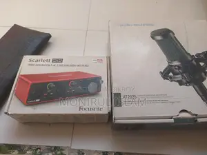 ফোকাসরাইট স্কারলেট ২আই২ ৩য় জেন + অডিও-টেকনিকা এটি২০৩৫ মাইক স্ট্যান্ডসহ