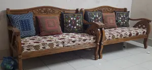 সোফা সেট ৫ সিটার চিটাগং সেগুন কাঠ ফোমসহ।