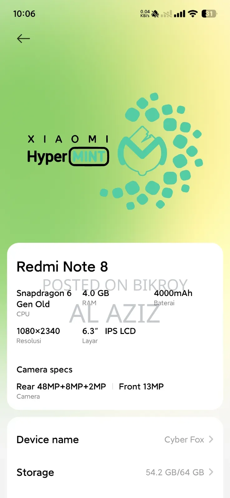 New Xiaomi Redmi Note 8 64 GB Blue