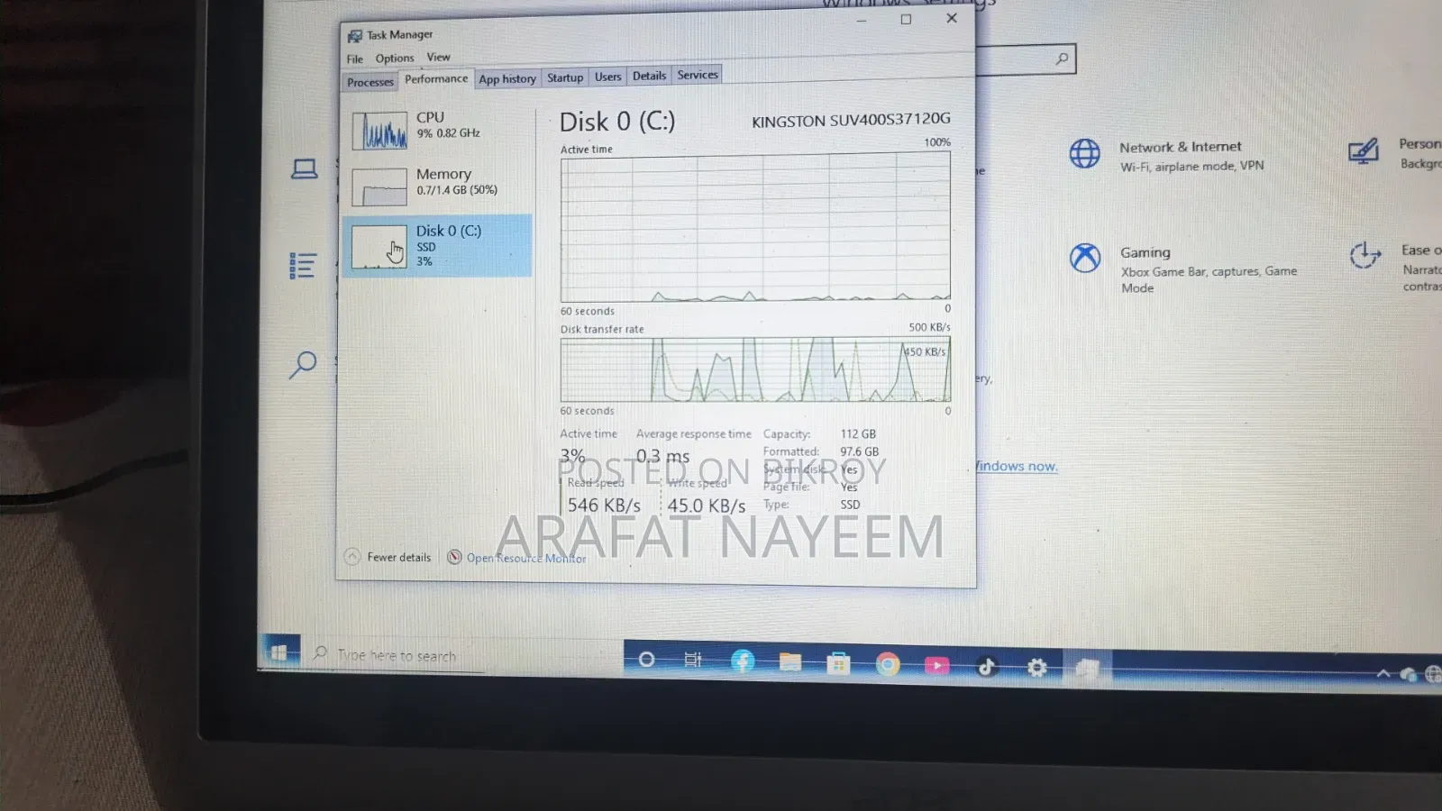 Laptop Acer Aspire 5 4GB AMD A4 SSD 128GB