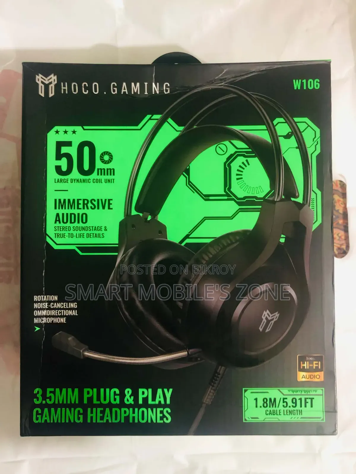 Hoco W106 Gaming Headphone With Converter