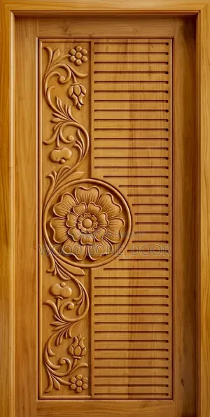 Mahogany Solid Door with Polish and Fitting