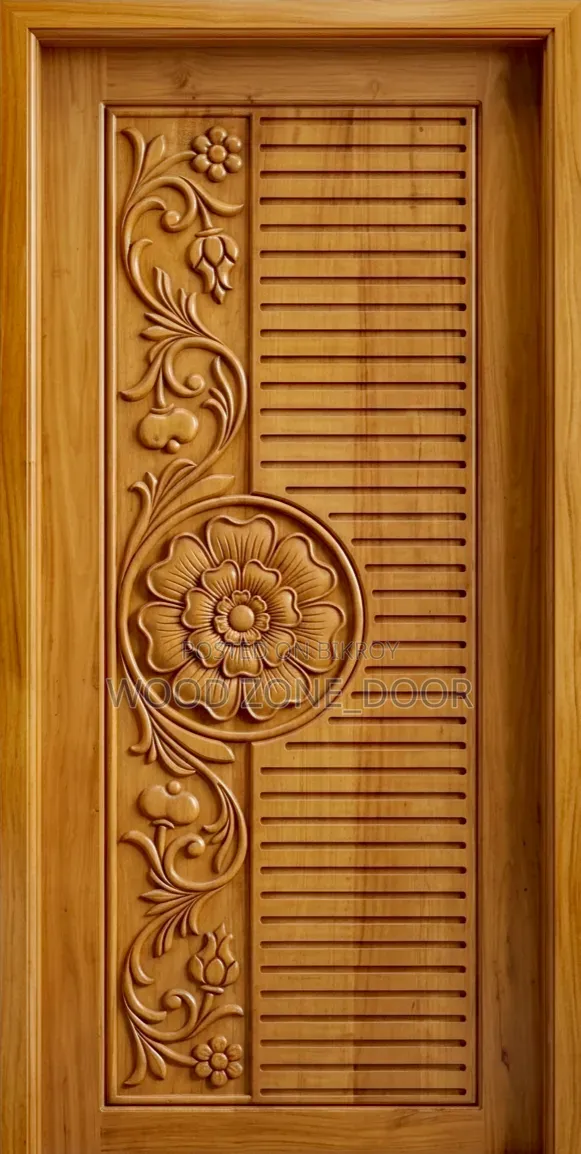 Mahogany Solid Door with Polish and Fitting