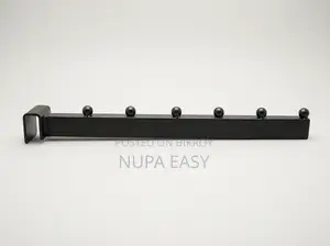 Garment Display Rack 6 Ball Waterfall Hanger Hook (Black & White) 6 In