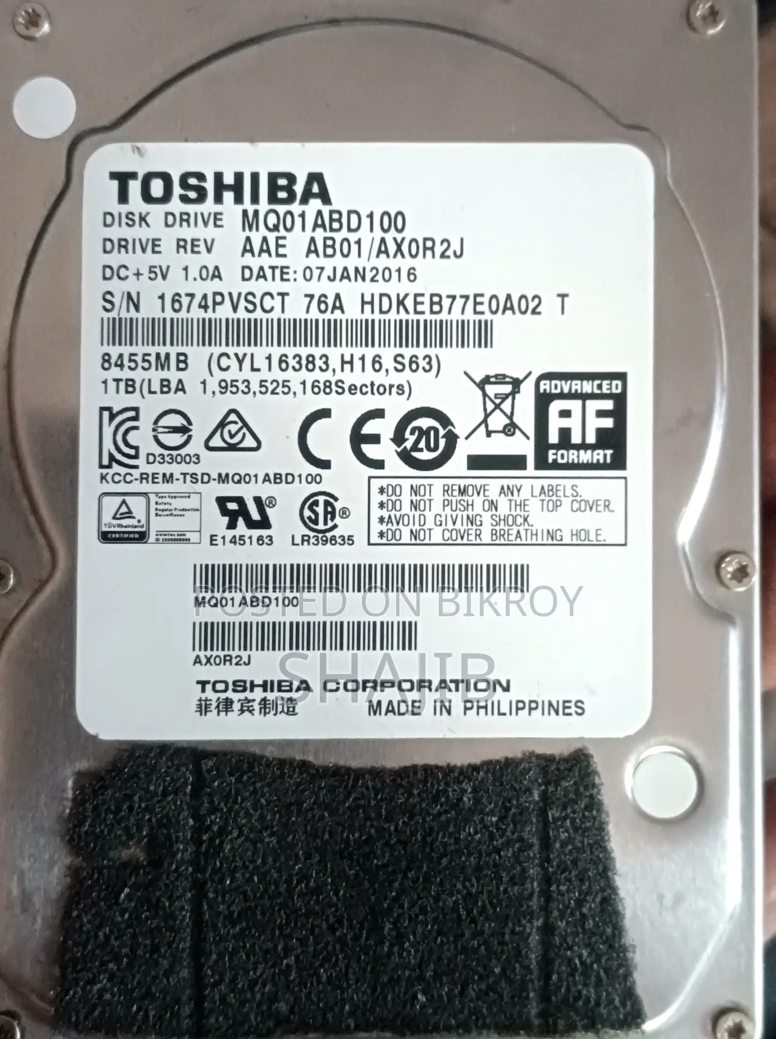 Tohiba HDD 1 Tb
