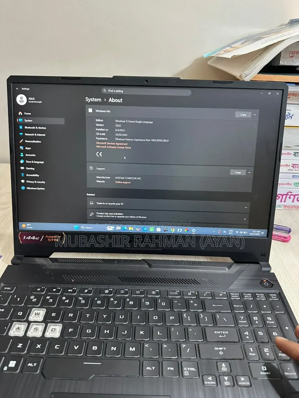 New Laptop Asus TUF Gaming A15 8GB AMD Ryzen 7 SSD 512GB