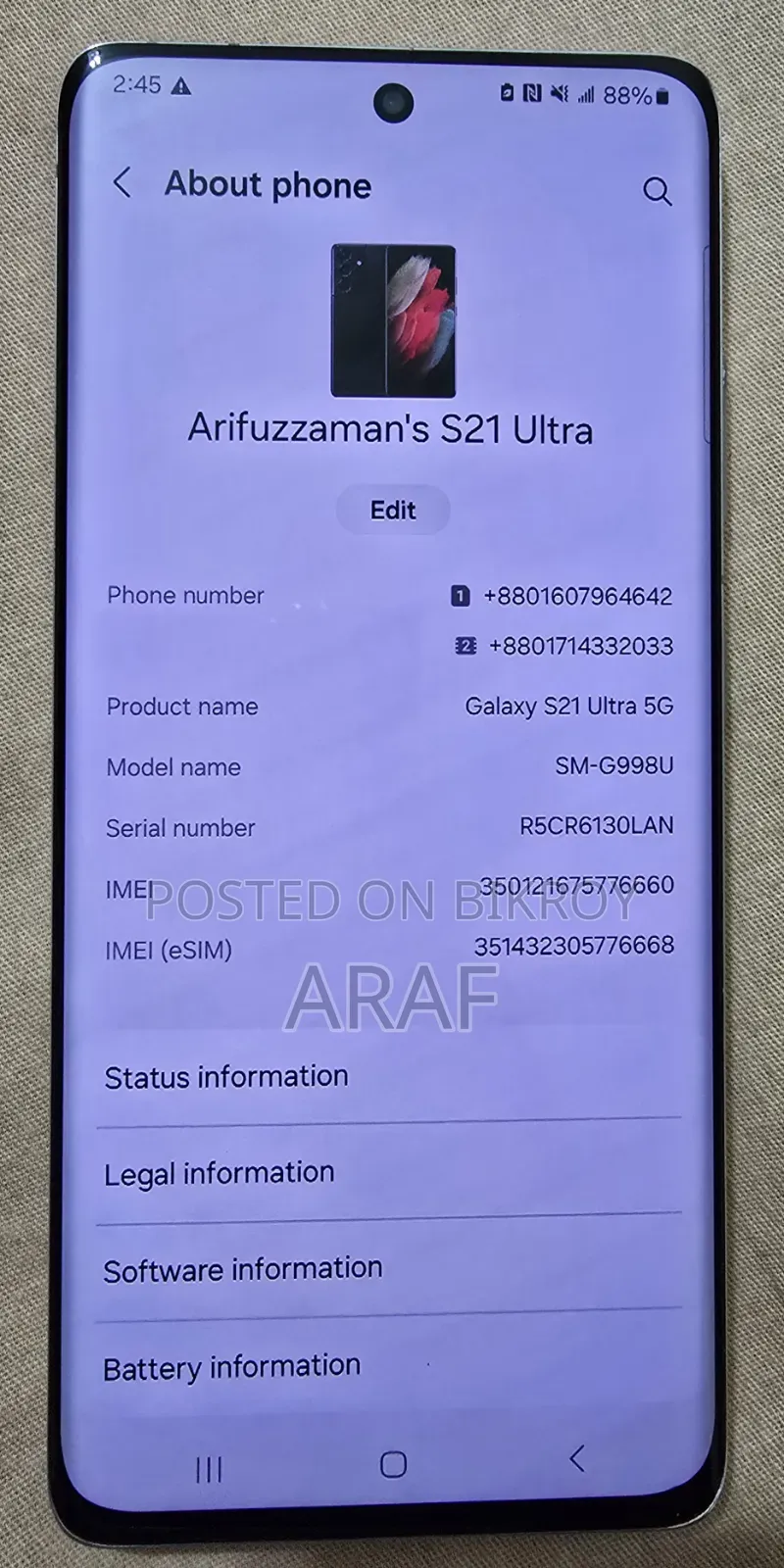 Samsung Galaxy S21 5G 128 GB Silver