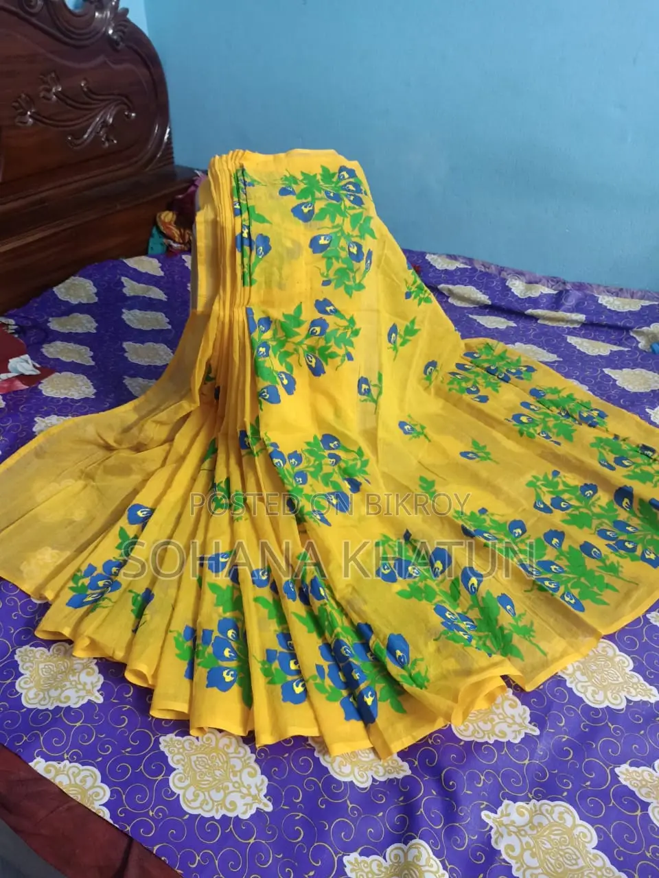 Half Silk Hand Printed Saree