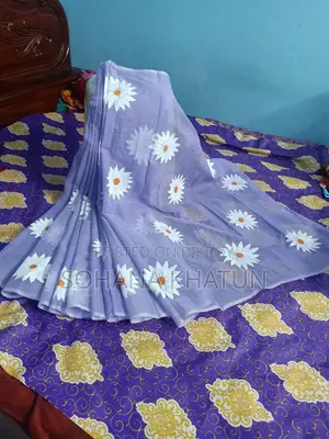 Half Silk Hand Printed Saree