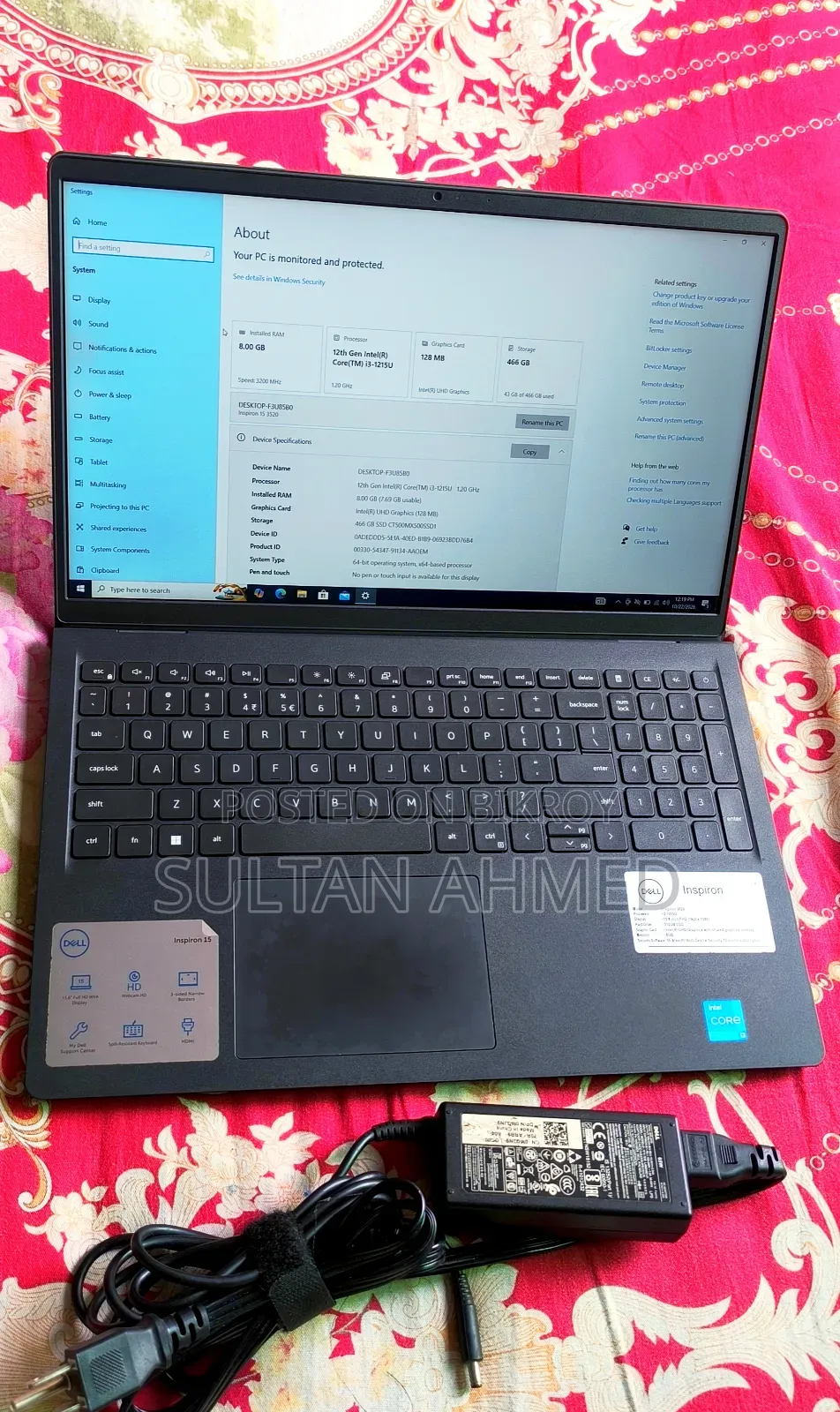 New Laptop Dell Inspiron 15 3520 8GB Intel Core i3 SSD 512GB