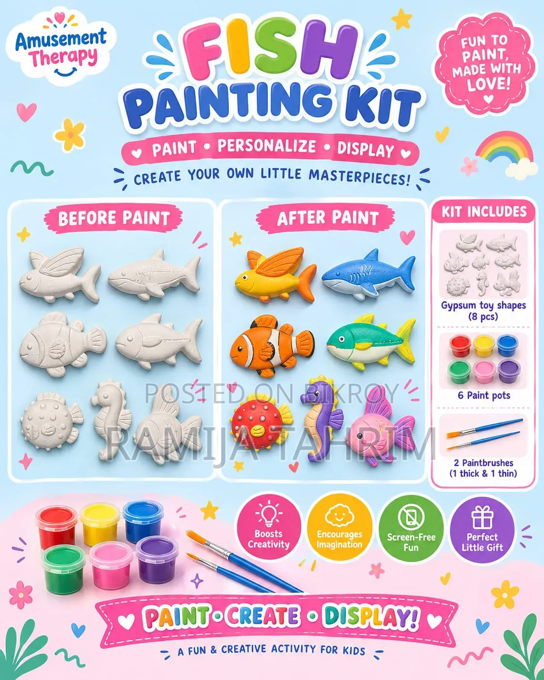 Amusement Therapy - DIY Gypsum Painting Kit for Kids & Adults