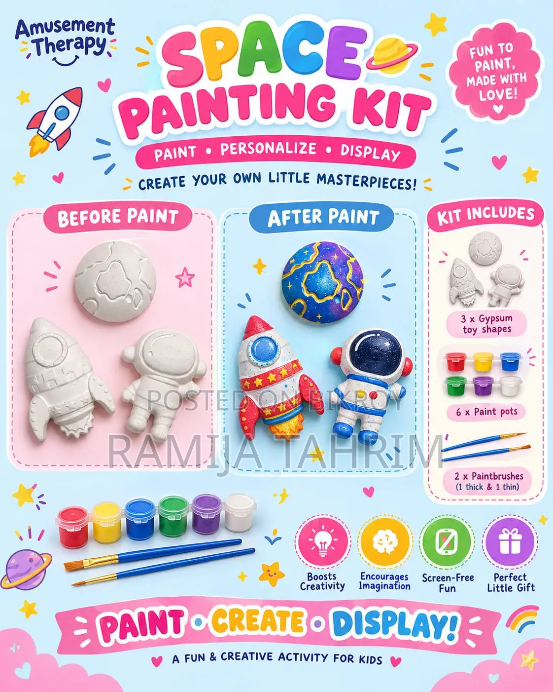 Amusement Therapy - DIY Gypsum Painting Kit for Kids & Adults