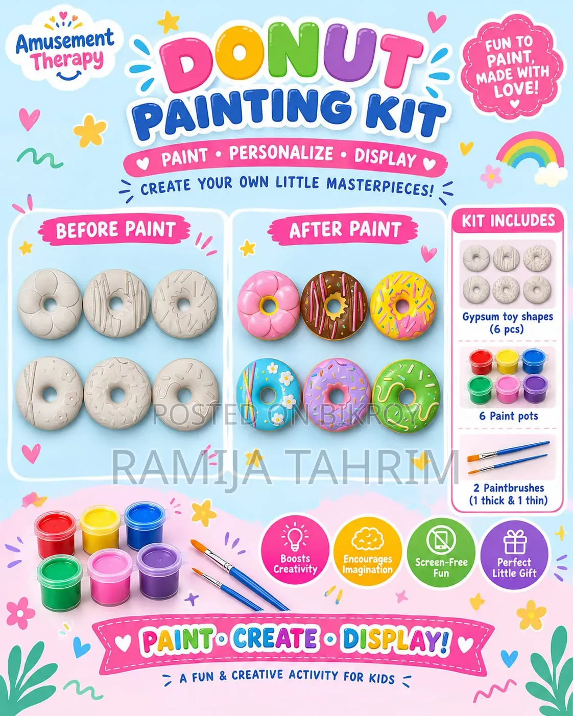 Amusement Therapy - DIY Gypsum Painting Kit for Kids & Adults