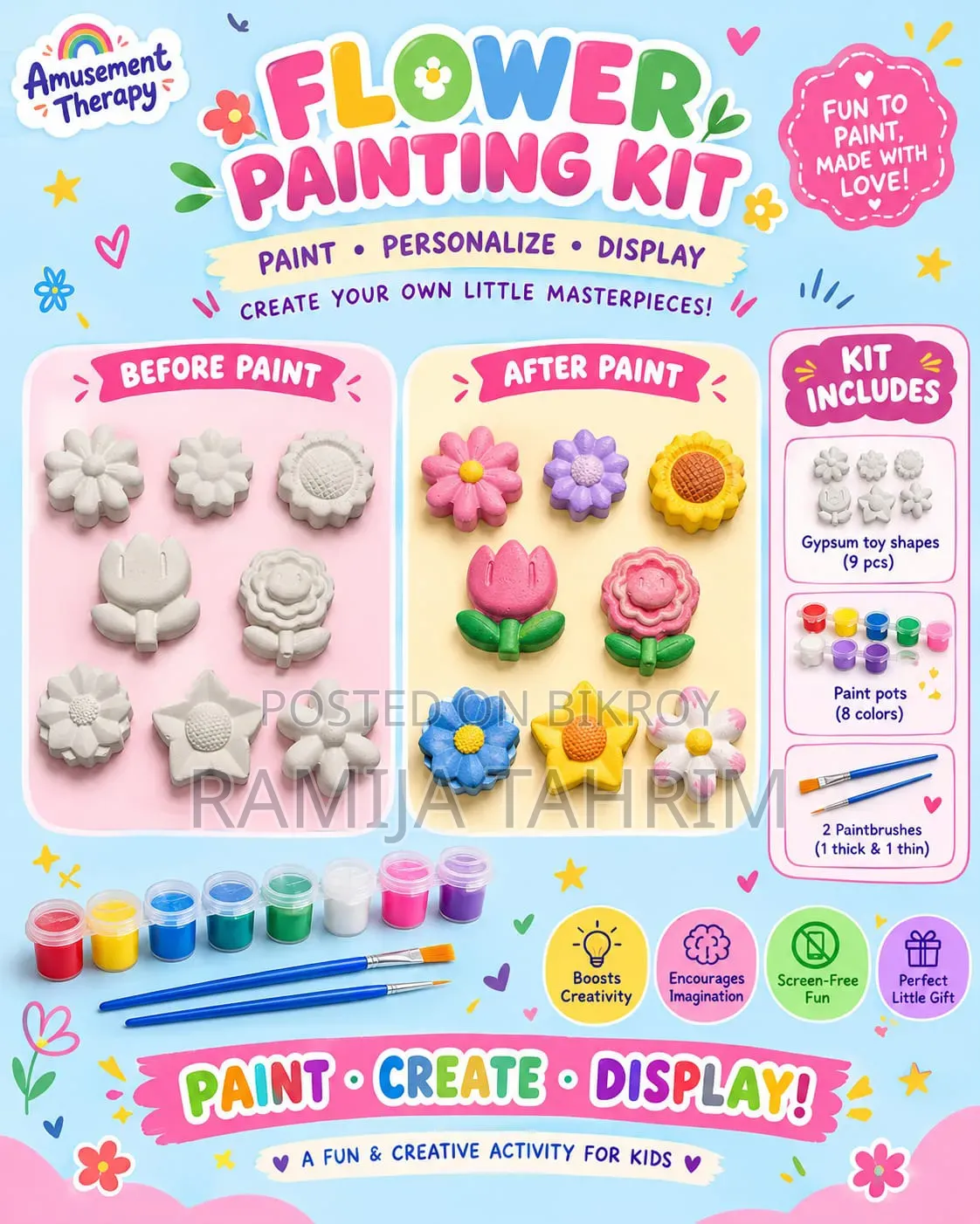 Amusement Therapy - DIY Gypsum Painting Kit for Kids & Adults