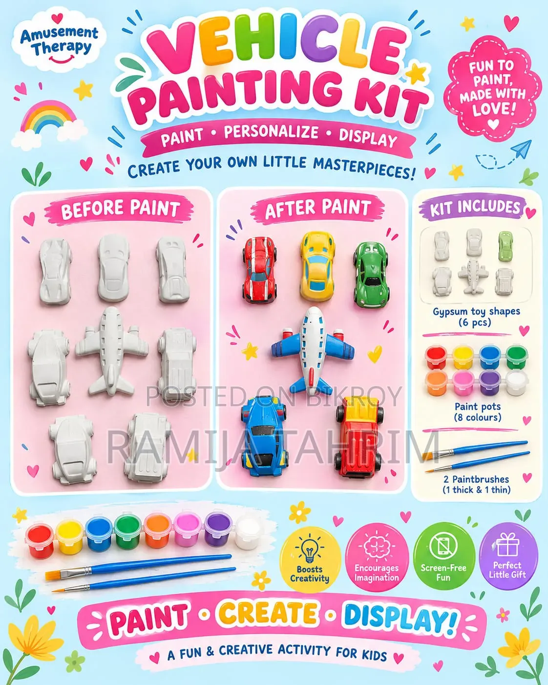 Amusement Therapy - DIY Gypsum Painting Kit for Kids & Adults