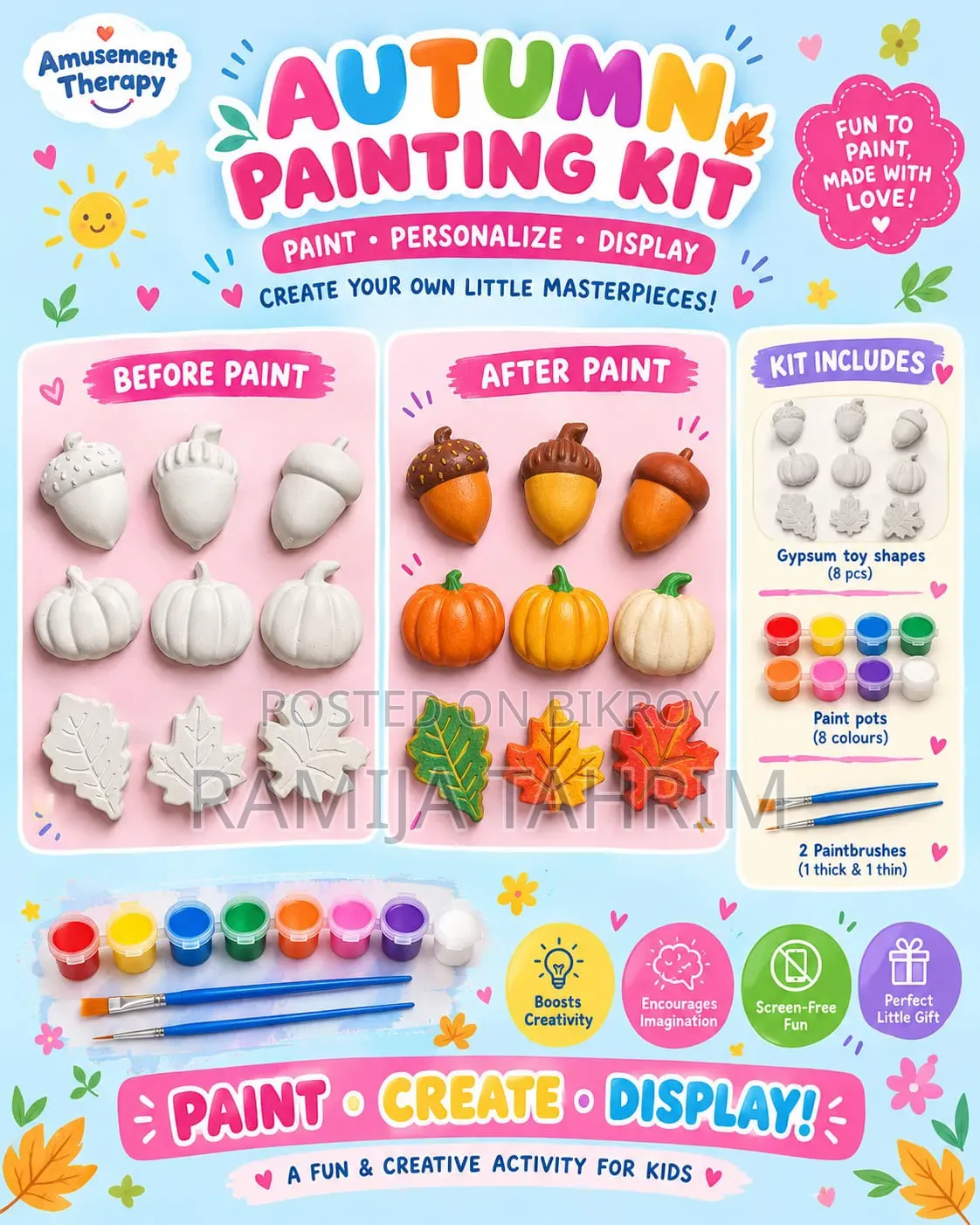 Amusement Therapy - DIY Gypsum Painting Kit for Kids & Adults
