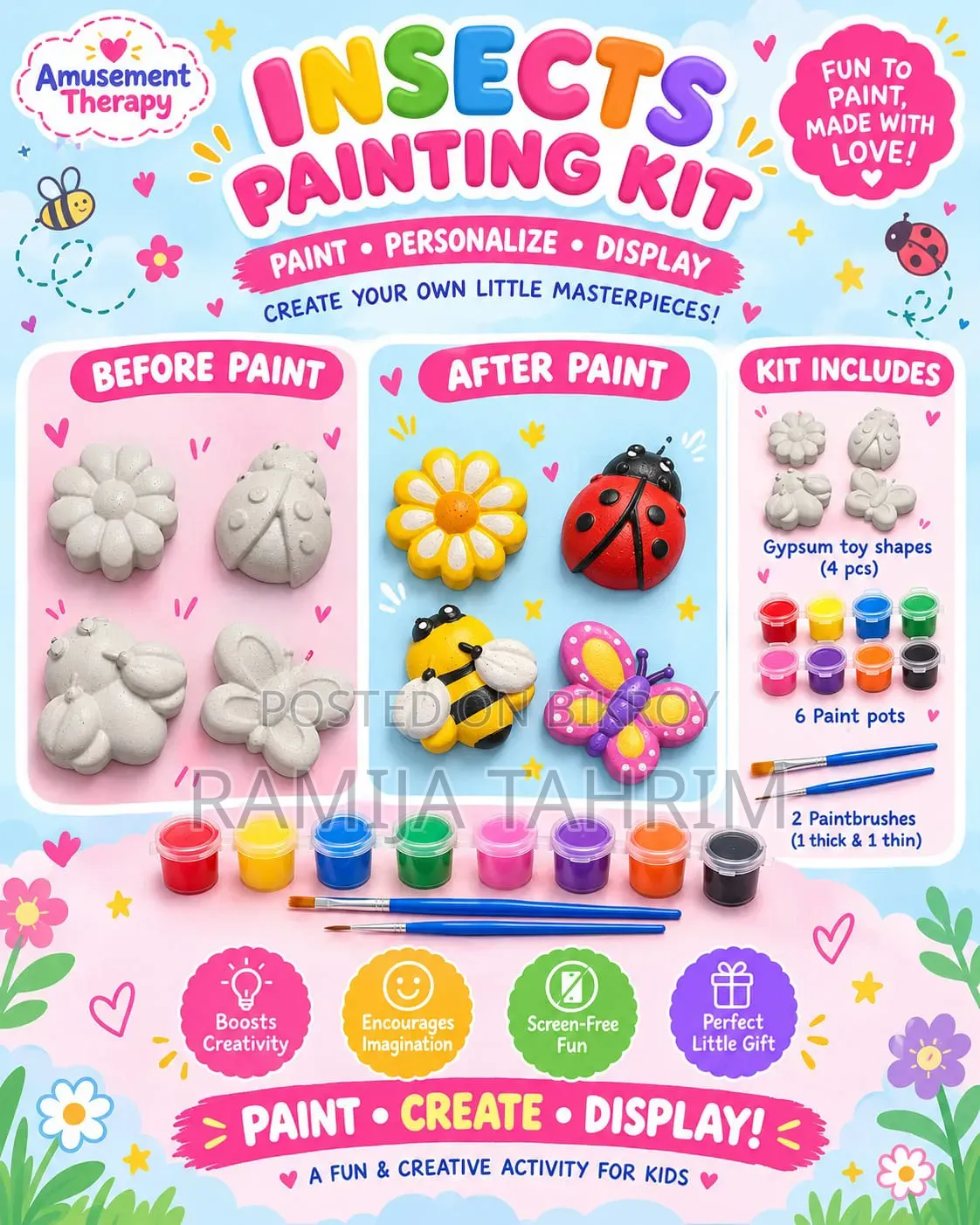 Amusement Therapy - DIY Gypsum Painting Kit for Kids & Adults