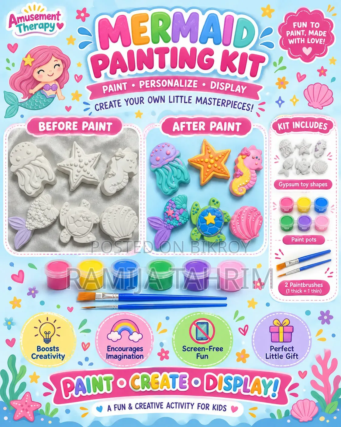 Amusement Therapy - DIY Gypsum Painting Kit for Kids & Adults