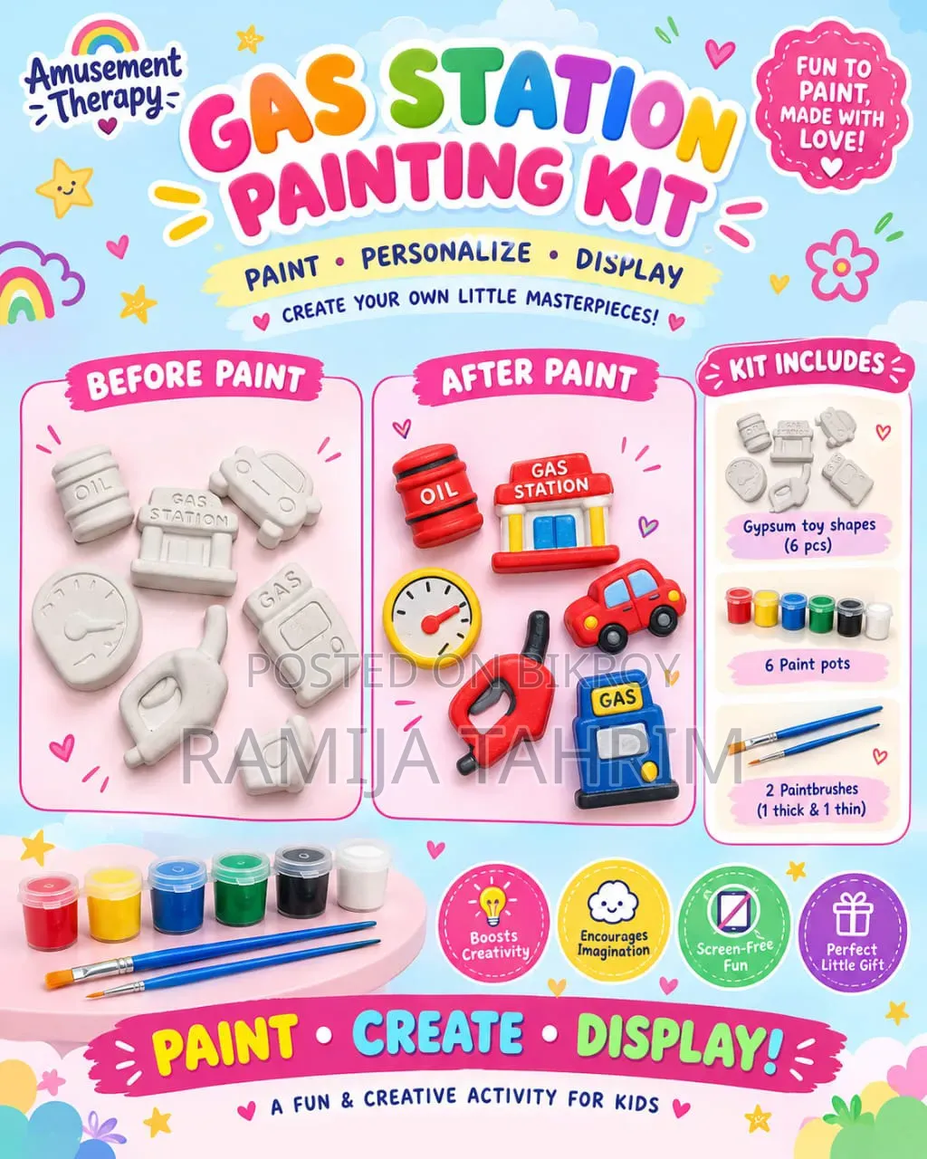 Amusement Therapy - DIY Gypsum Painting Kit for Kids & Adults