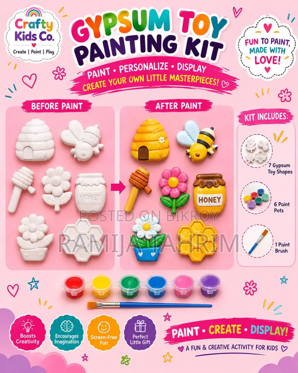 Amusement Therapy - DIY Gypsum Painting Kit for Kids & Adults