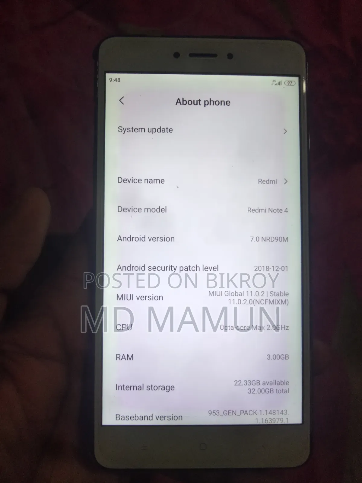 Xiaomi Redmi Note 4 32 GB White
