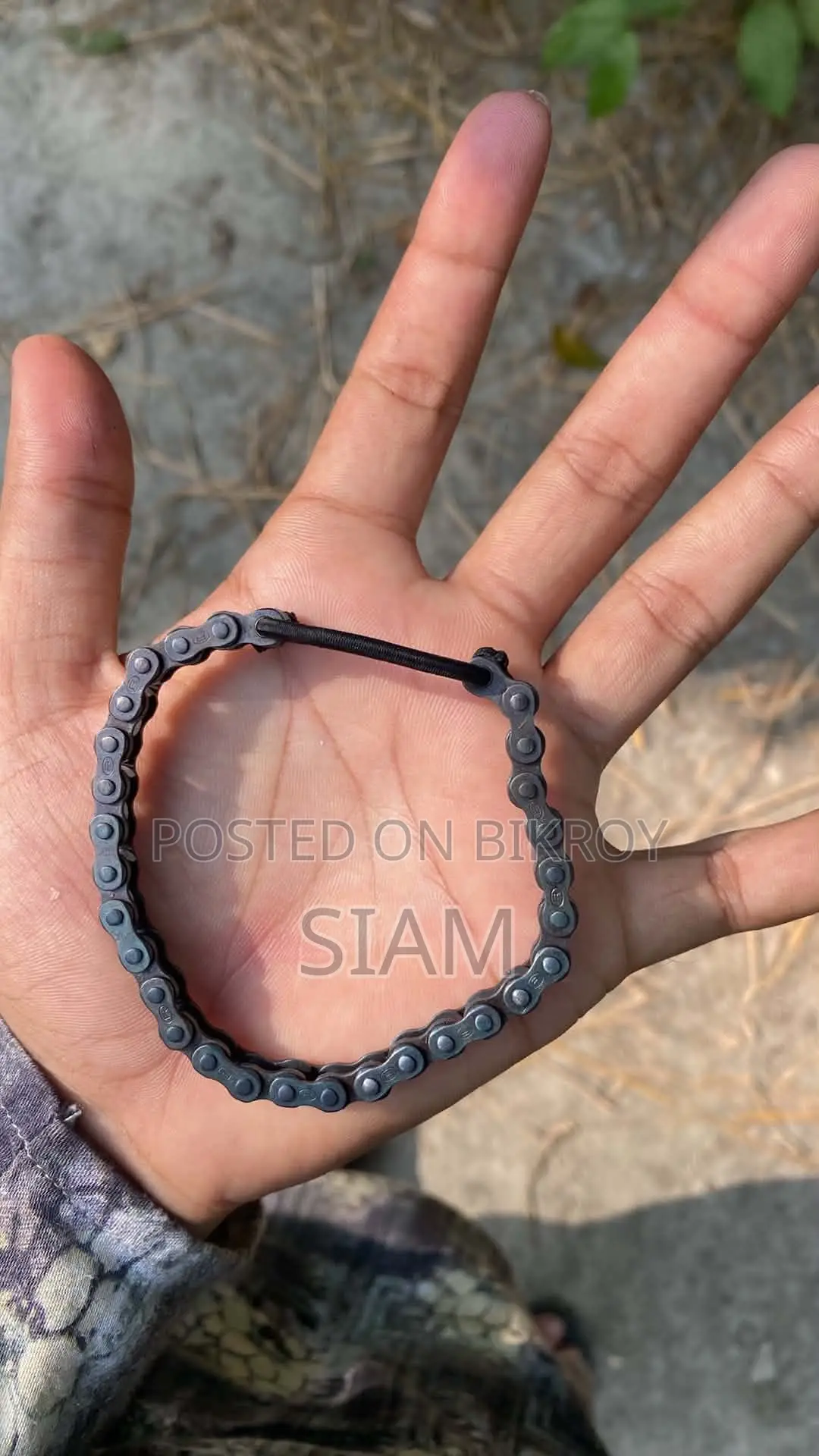 Trendy Black Bike Chain Design Bracelet